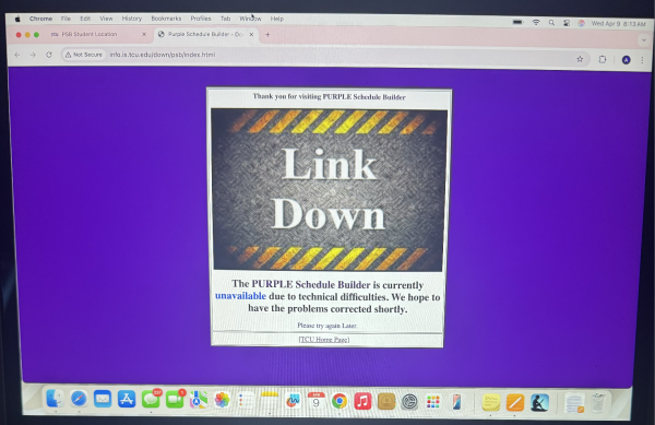 What TCU Purple Schedule Builder looked like when the website was opened the morning of Wednesday, April 9, 2025.